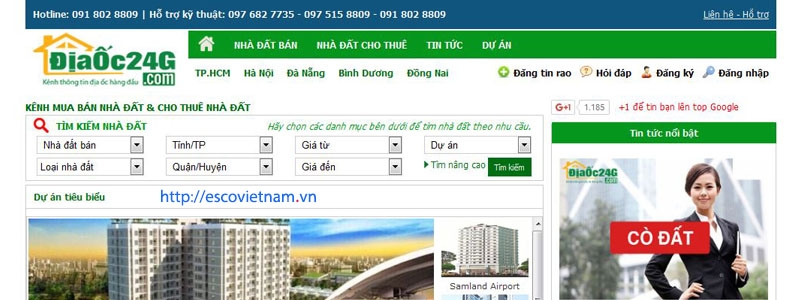 thiet ke website bat dong san    diaoc24g com