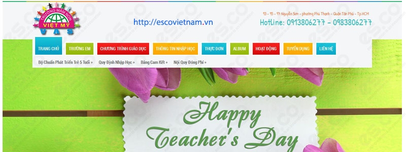 thiet ke website truong mam non mamnonvietmy edu vn