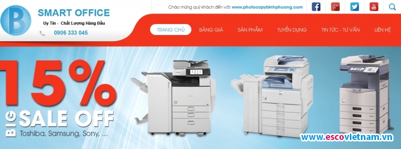 thiet ke website ban may photocopy   photocopybinhphuong com