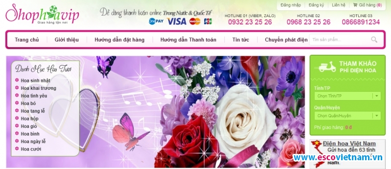 thiet ke website ban hoa tuoi   shophoavip com