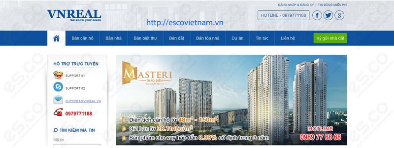 thiet ke website bat dong san snhadat com vn