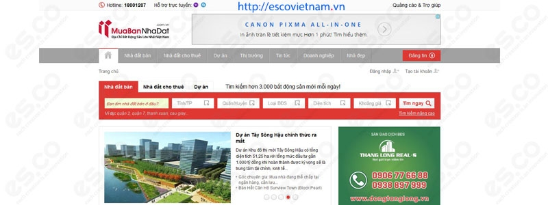 thiet ke website bat dong san   muabannhadat com vn