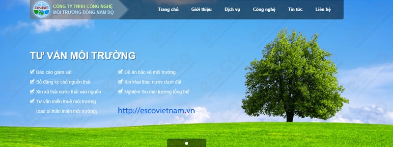 thiet ke website gioi thieu doanh nghiep moitruongdongnambo com